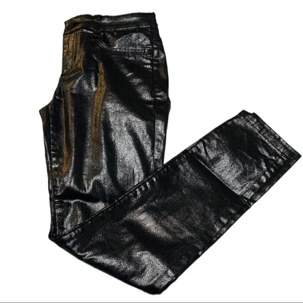 Sneak Peek Metallic Silver Skinny Pants Sz 5